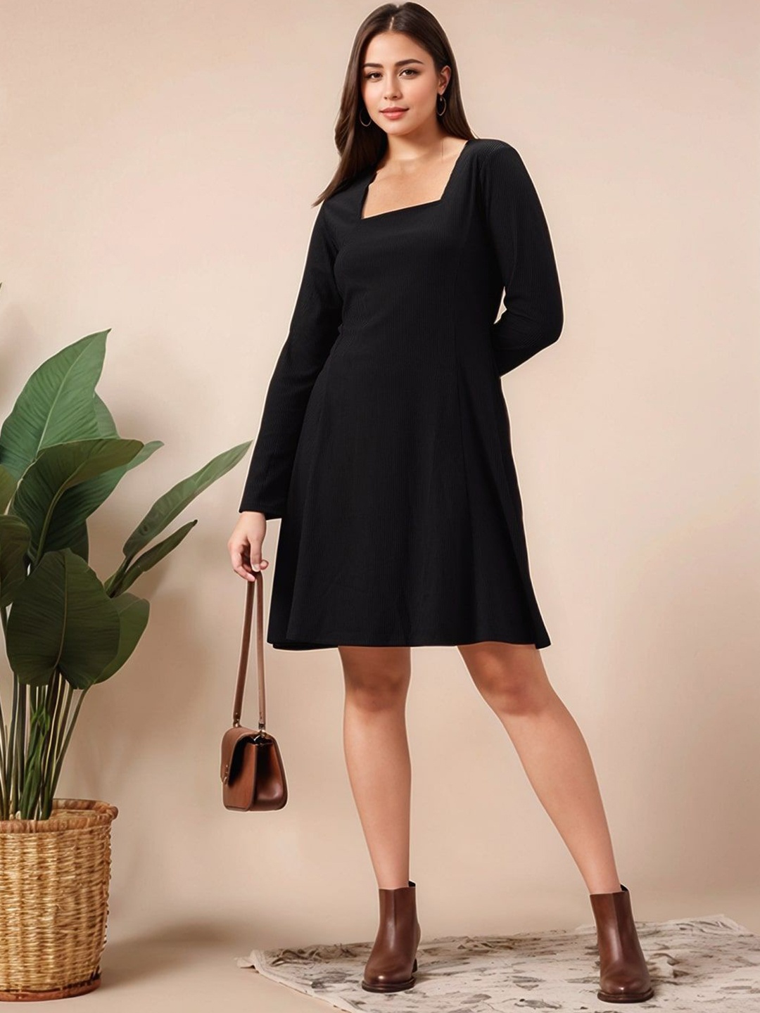 

Mast & Harbour A-Line Dress, Black