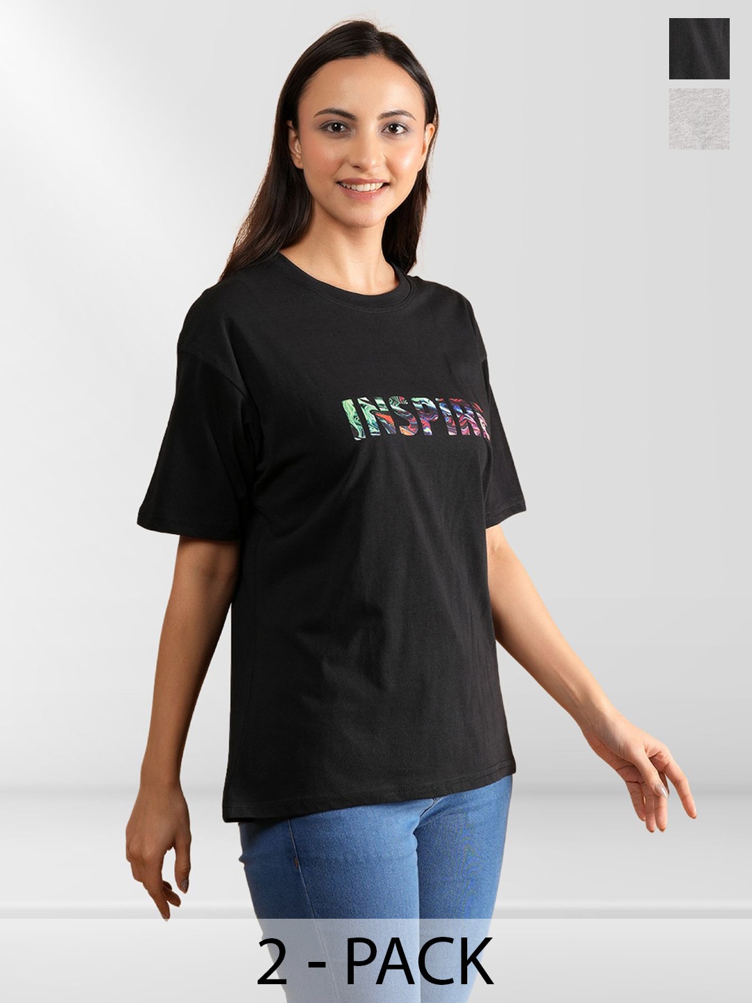 

Belfry Women Typography 2 Printed Extended Sleeves Applique T-shirt, Multi