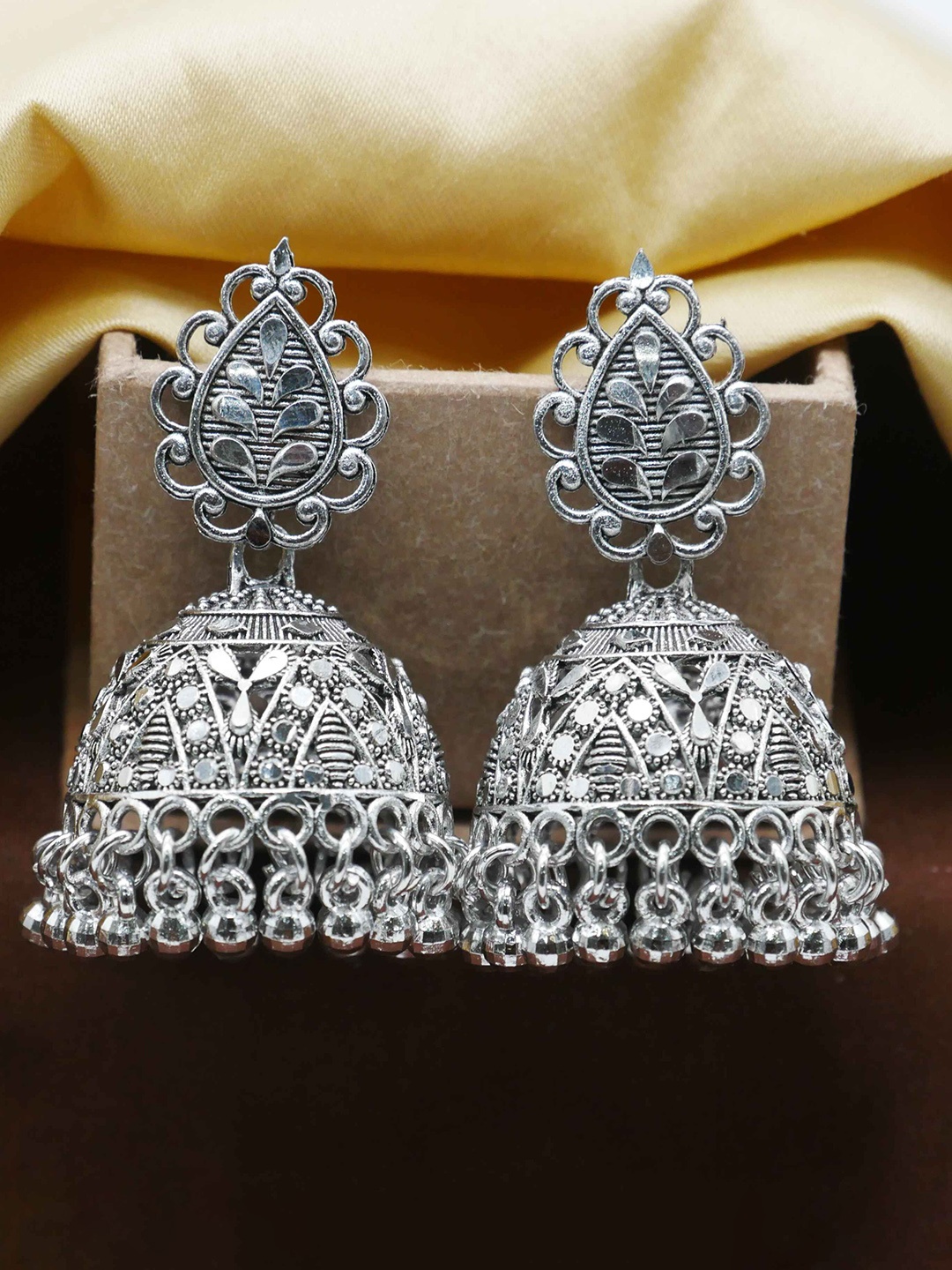 

Anouk Contemporary Jhumkas Earrings, Silver