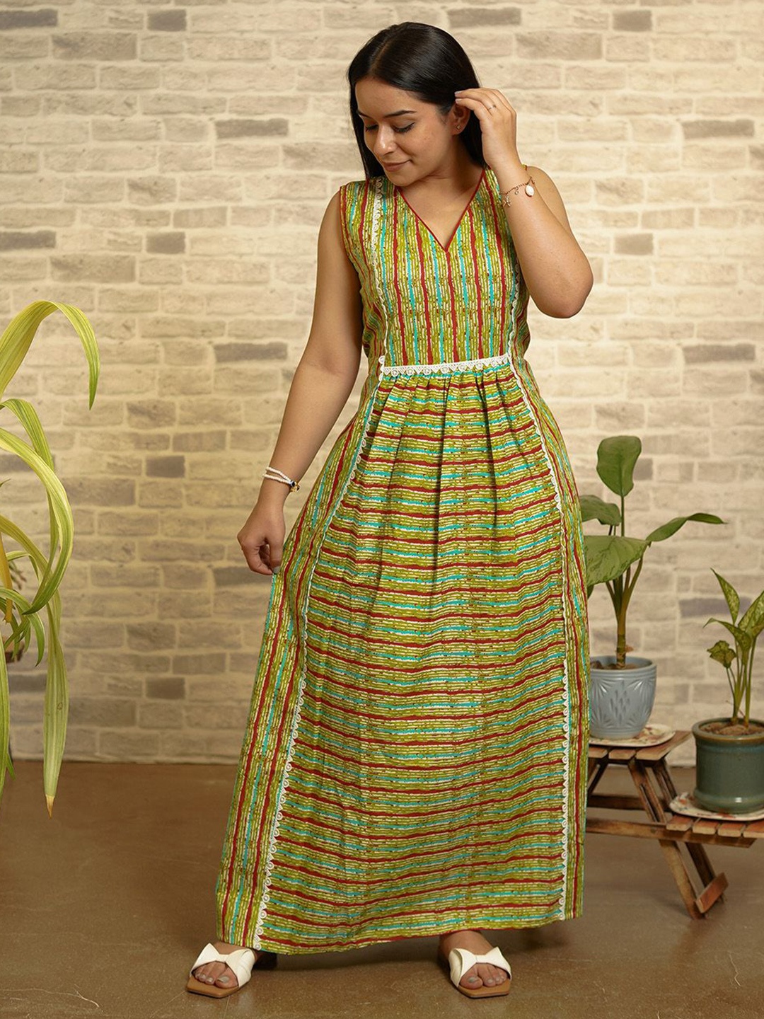 

THE SAFFRON SAGA Print Maxi Dress, Multi