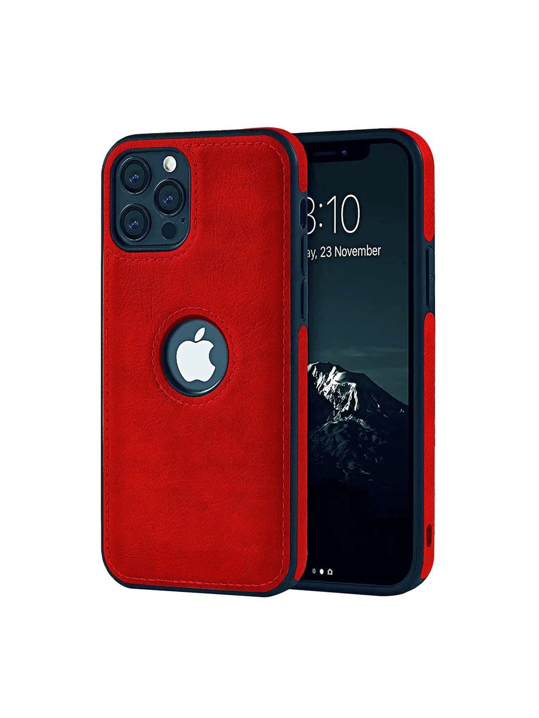 

LIRAMARK Solid Printed iPhone 12 Pro Back Case Mobile Accessories, Red