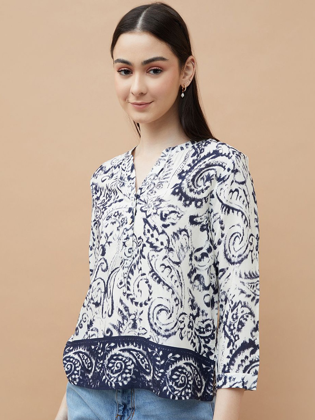 

Fame Forever by Lifestyle Print Top, Off white