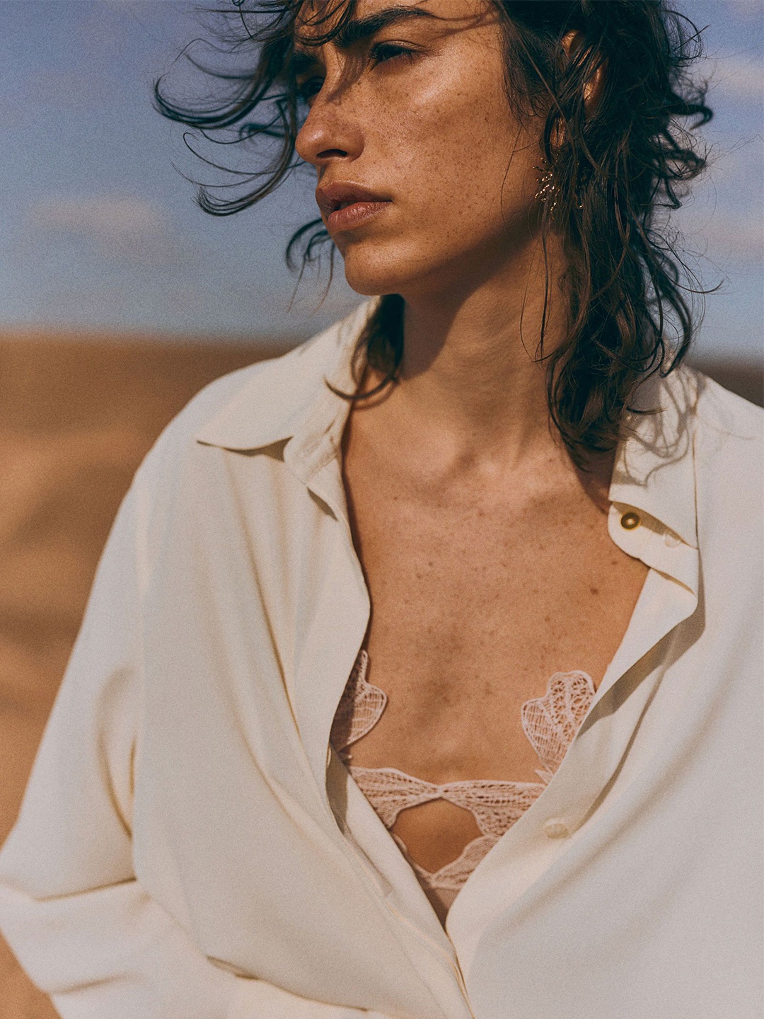 

H&M Crepe Shirt, White