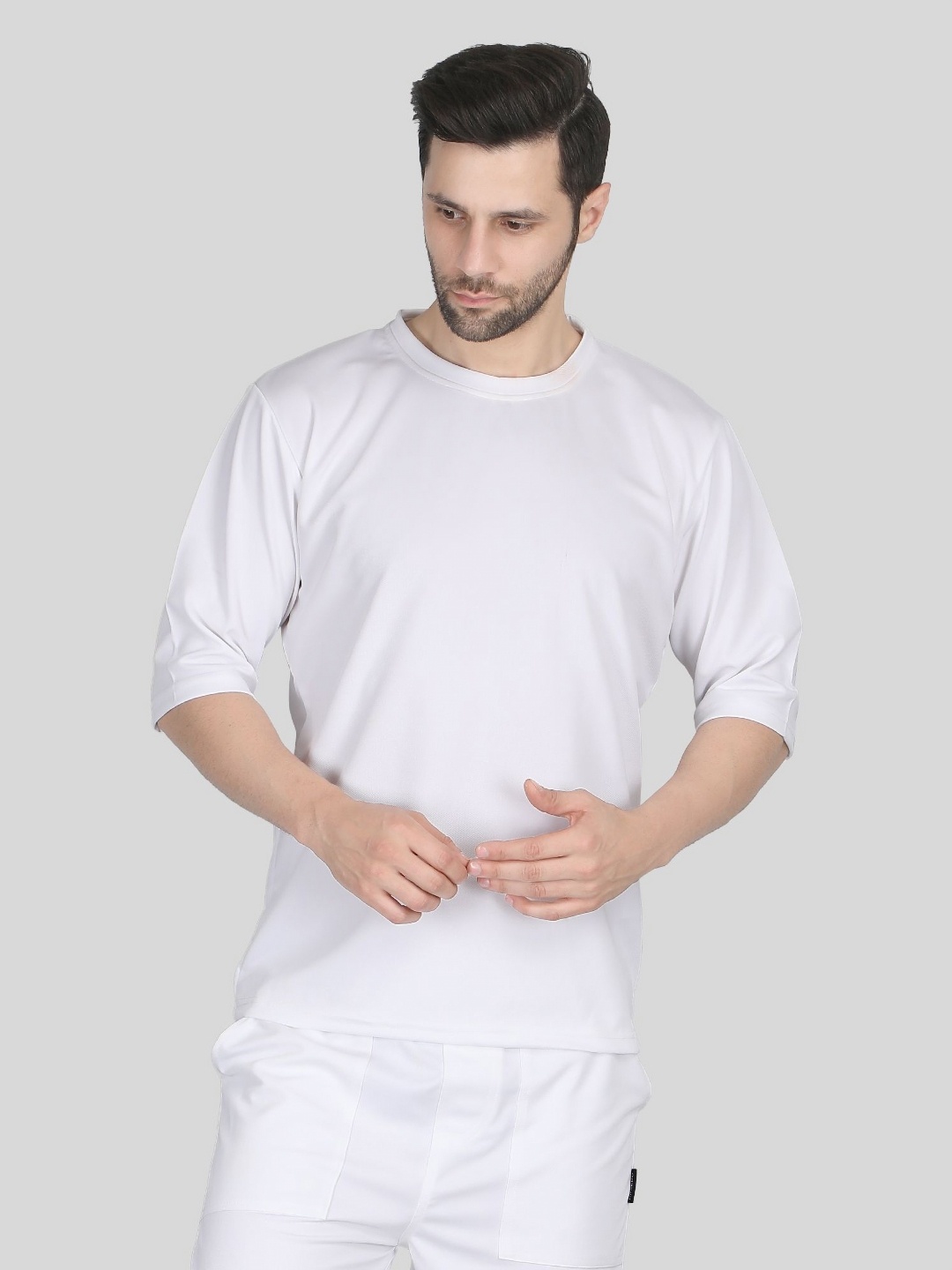 

Raxedo Men Round Neck Relaxed Fit T-shirt, White