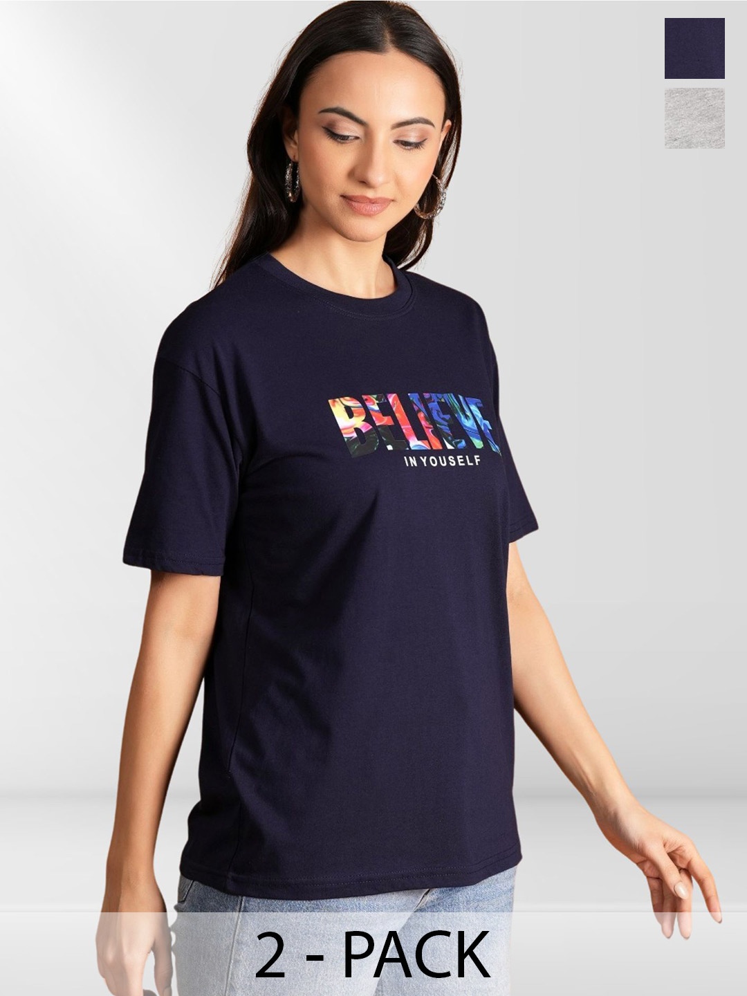 

Belfry Women 2 Printed Applique T-shirt, Multi