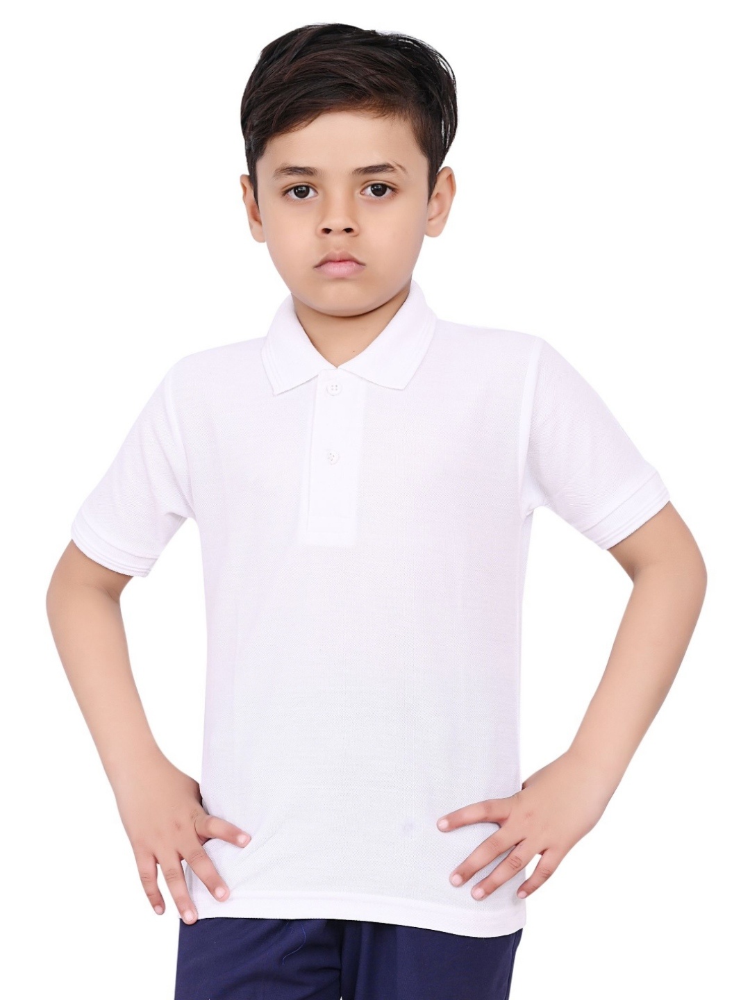 

BAESD Kids Polo Collar Pockets T-shirt, White