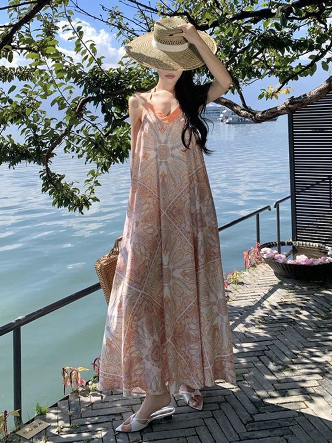 

LULU & SKY Maxi Dress, Orange