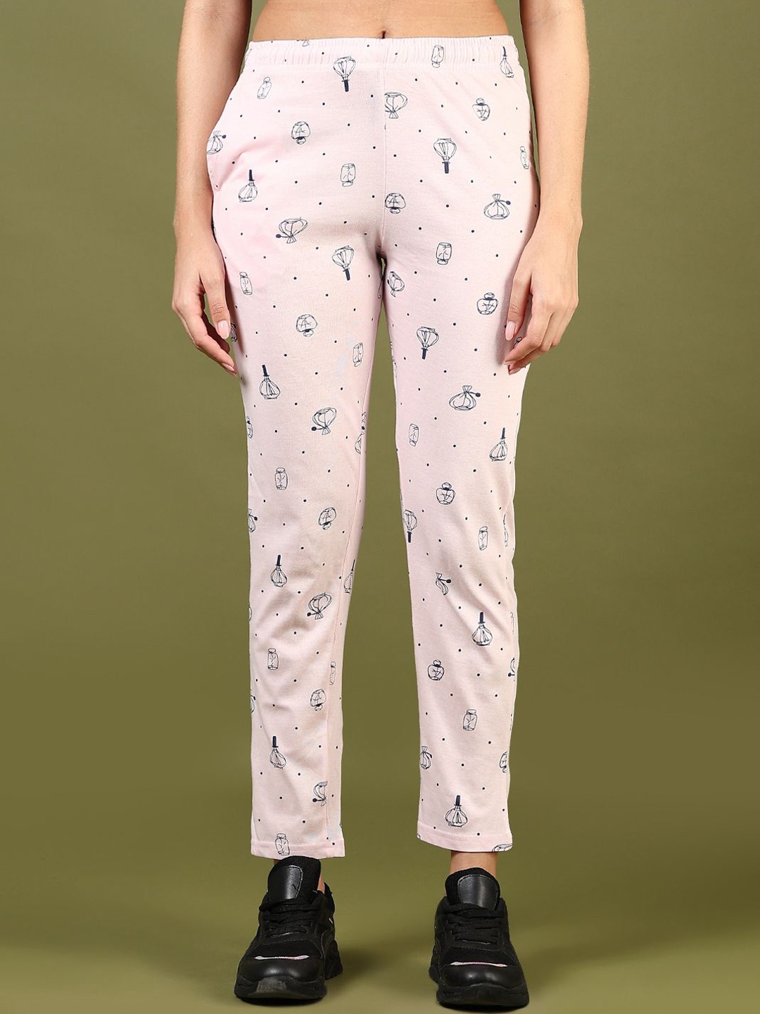 

V-Mart Women Graphic Printed Mid Rise Trouser, Pink