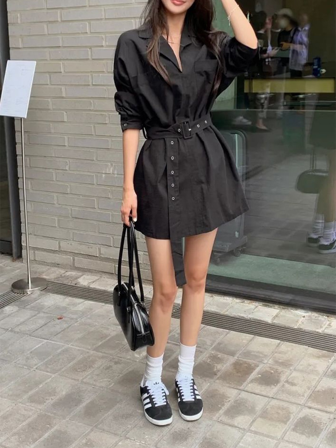

LULU & SKY Shirt Dress, Black