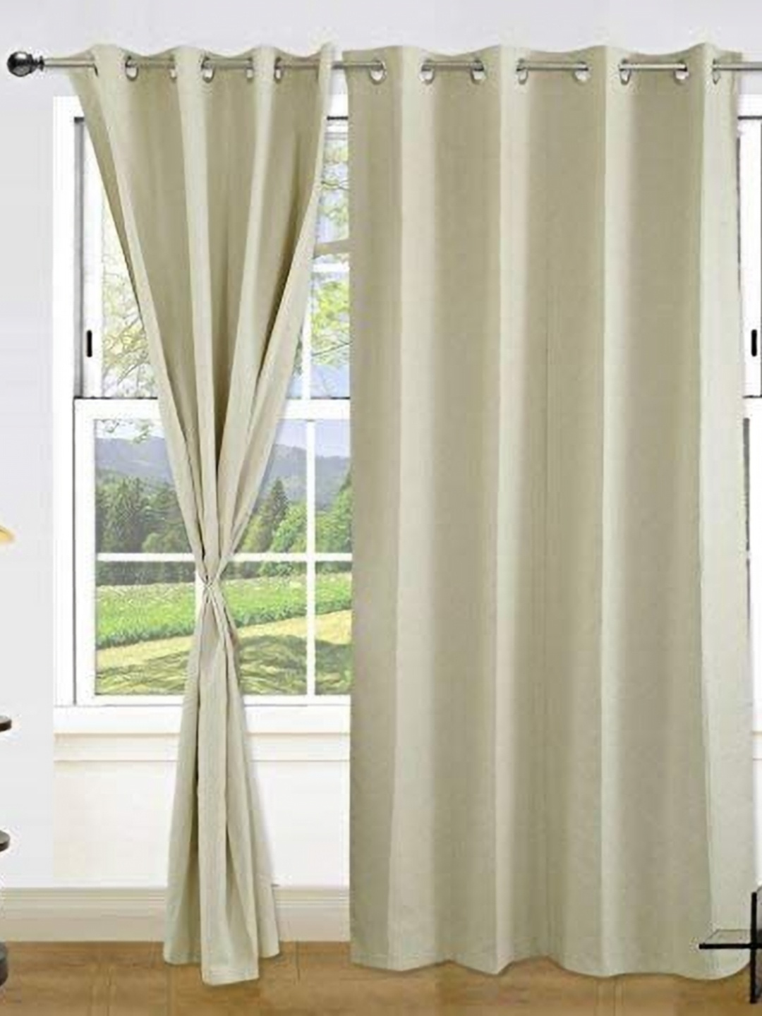 

Dekor World Silver-Toned Set of 2 Long Door Curtain