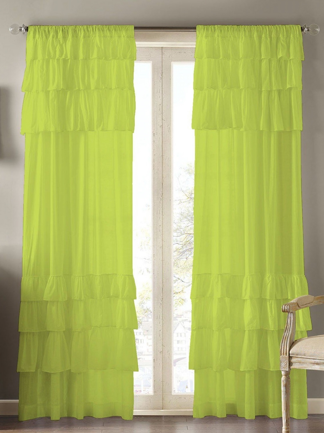 

Dekor World Multicoloured Set of 2 Sheer Door Curtain, Multi