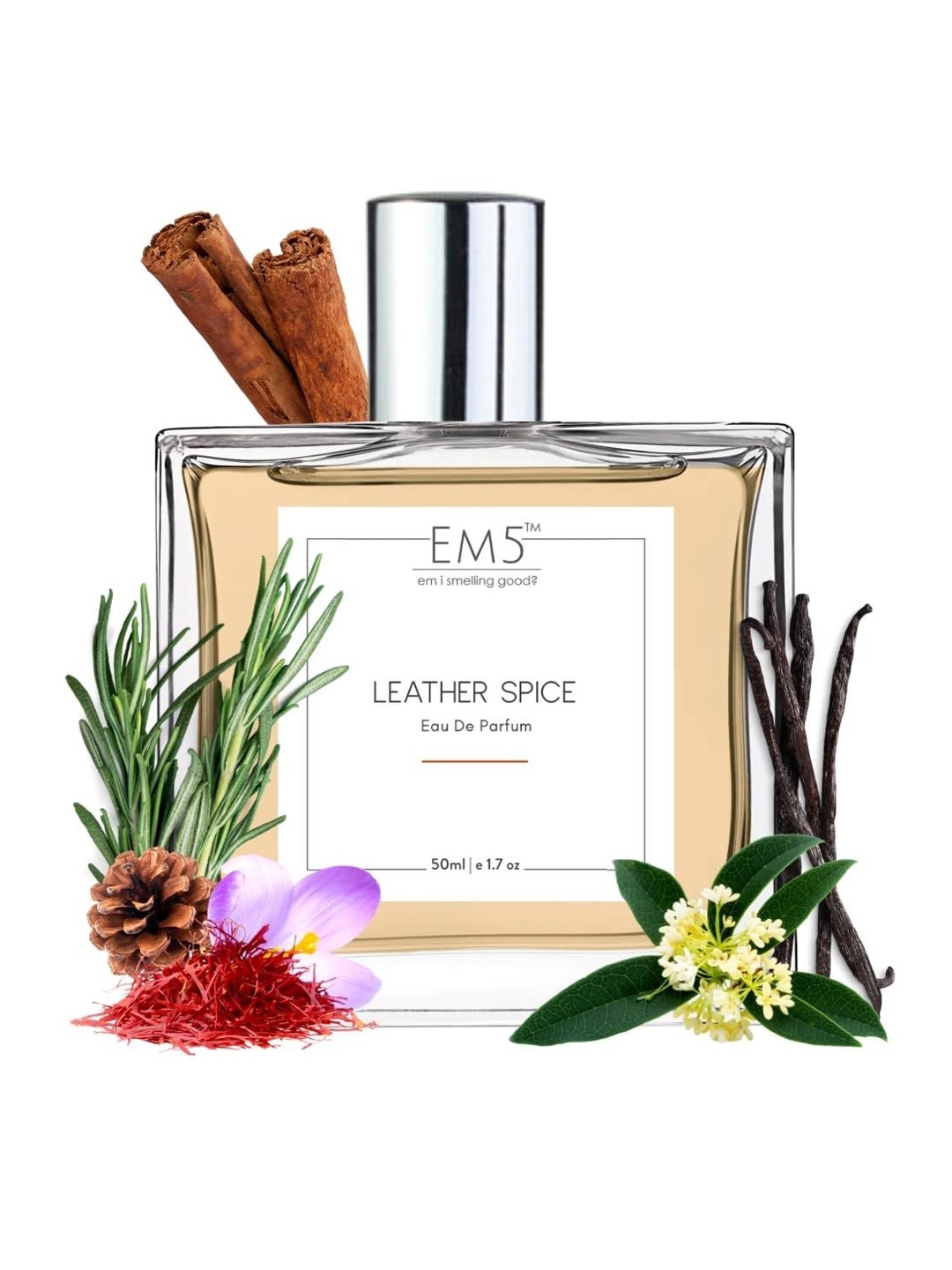 

EM5 Leather Spice Long Lasting Eau De Parfum - 50 ml, Transparent