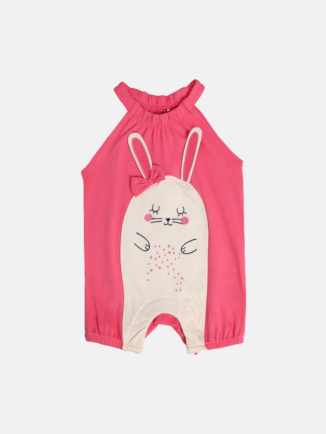

MINI KLUB Infants Girls Printed Pure Cotton Rompers, Pink