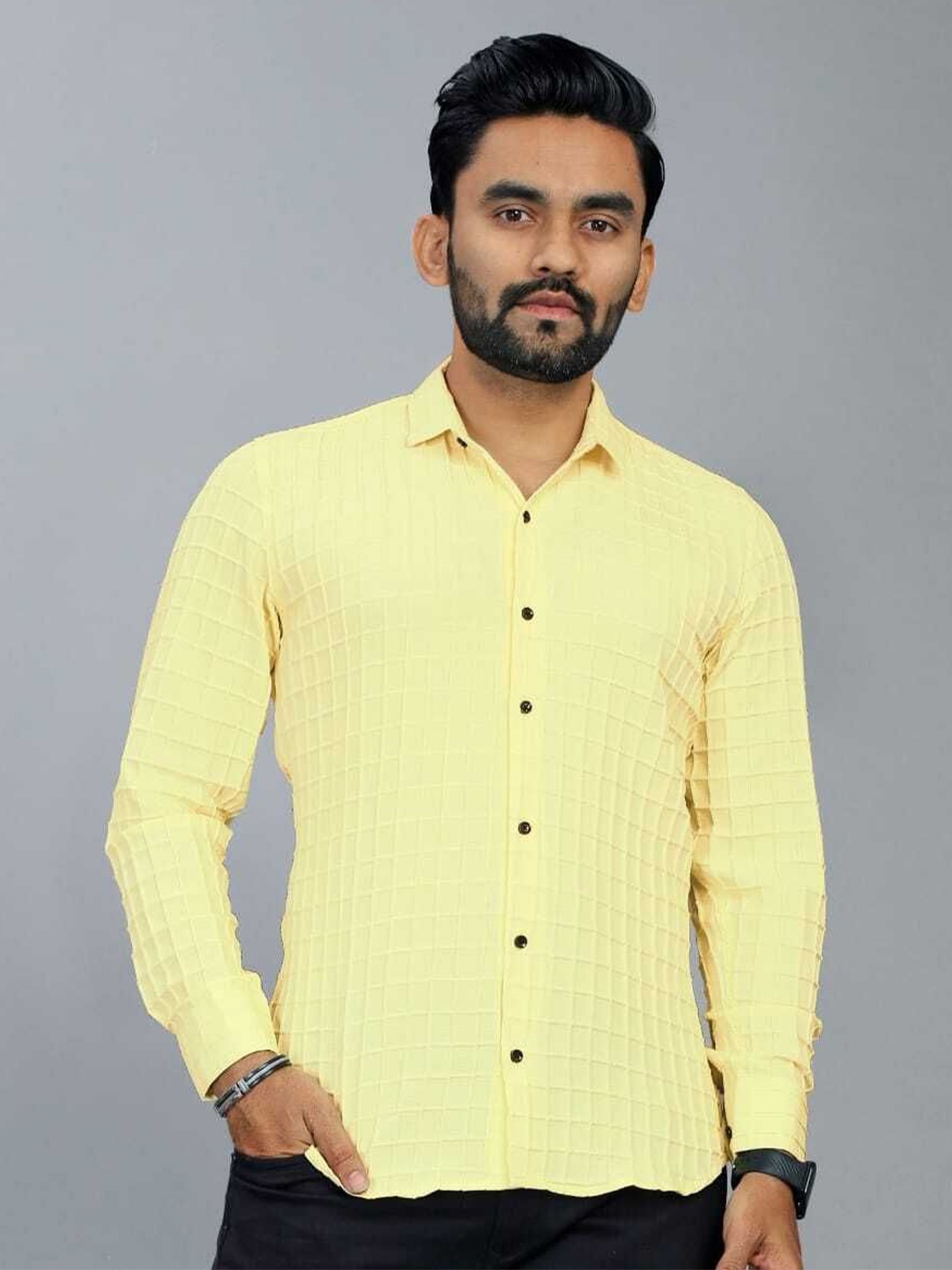 

STI Men Classic Opaque Casual Shirt, Na
