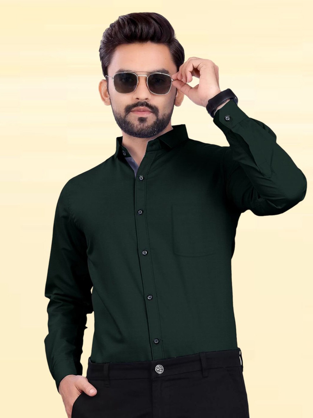 

Moda Rapido Men Standard Opaque Formal Shirt, Green