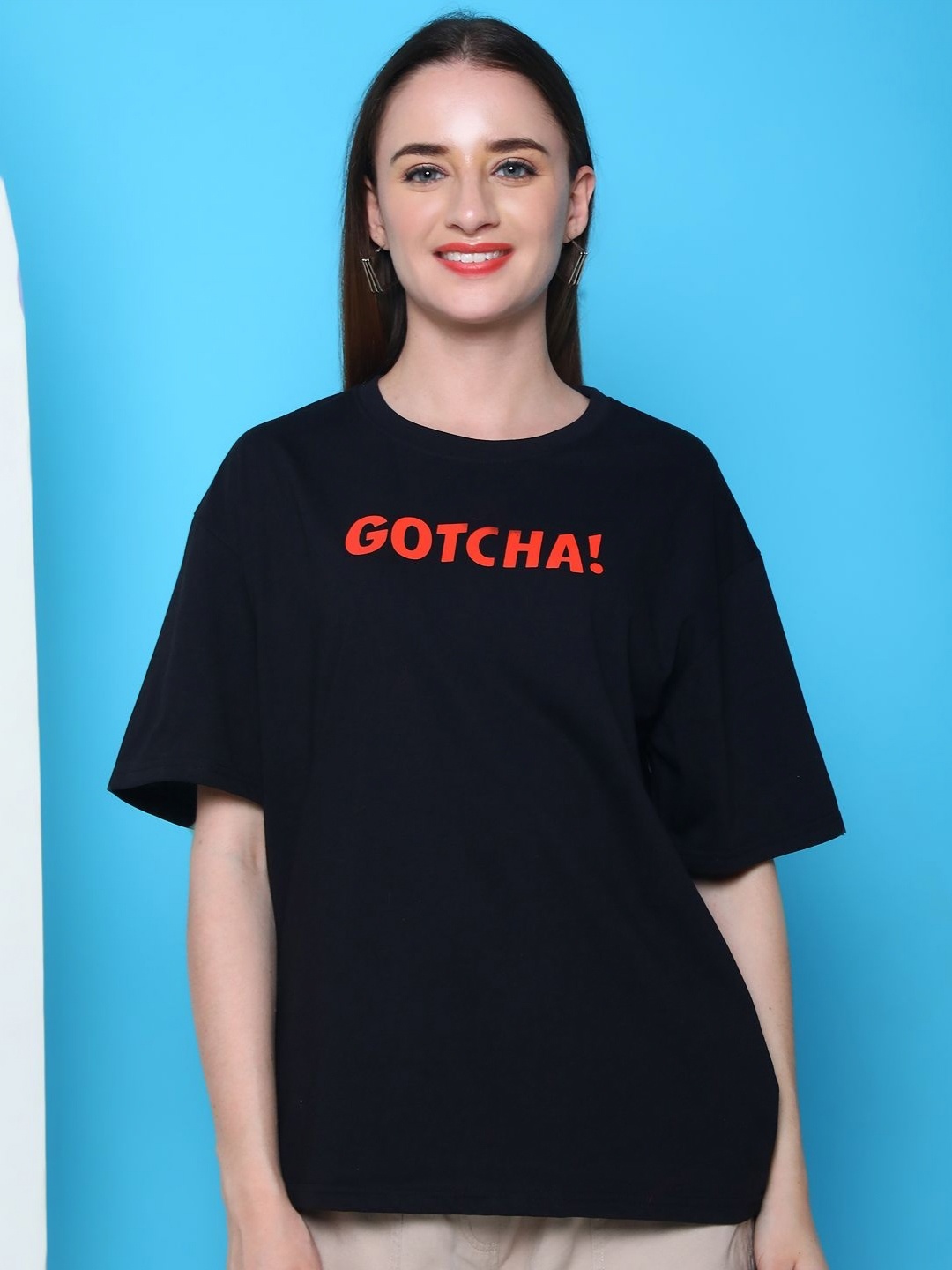 

Dreambe Women Printed T-shirt, Black