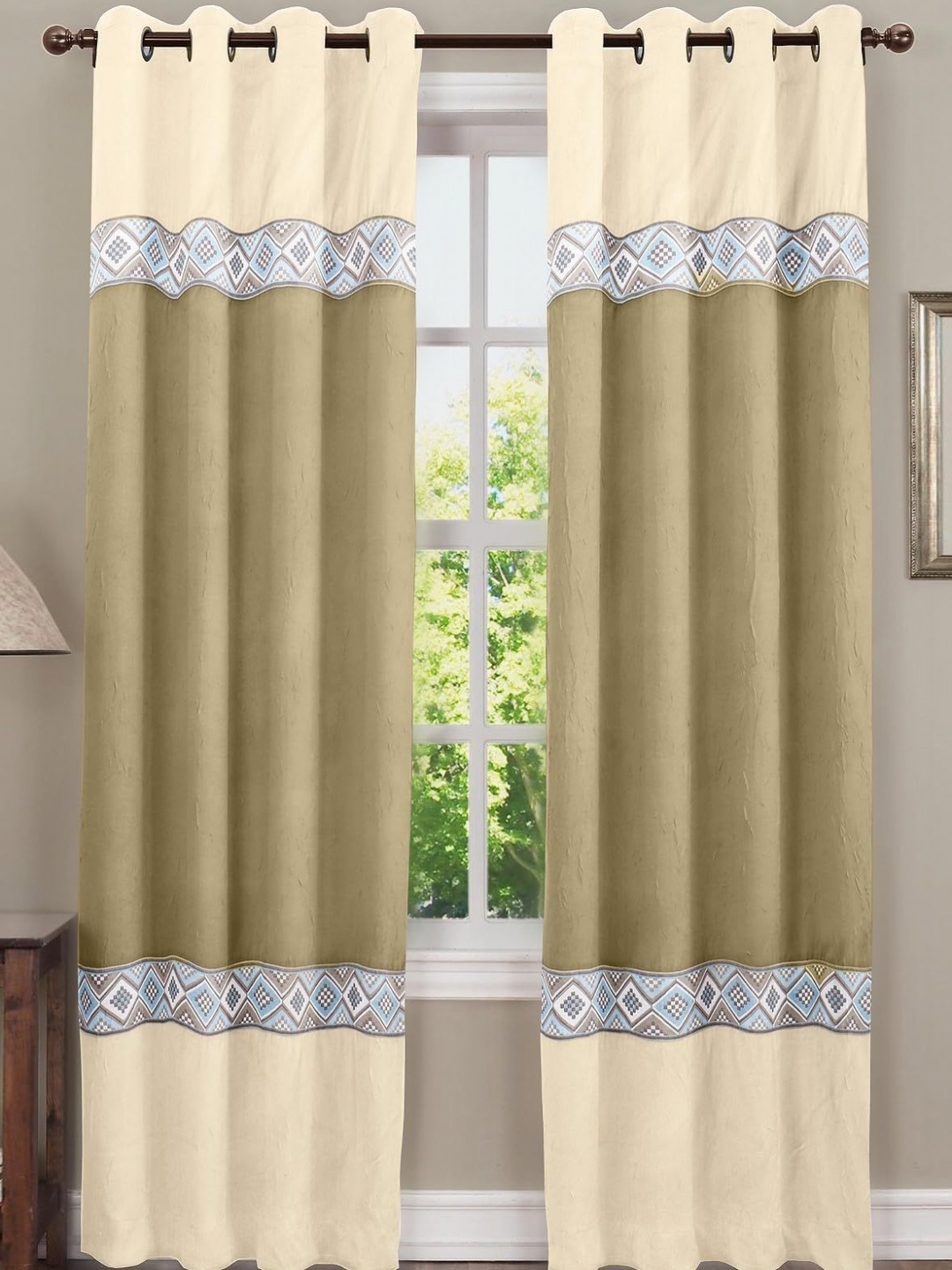 

Dekor World Multicoloured Set of 2 Window Curtain, Multi