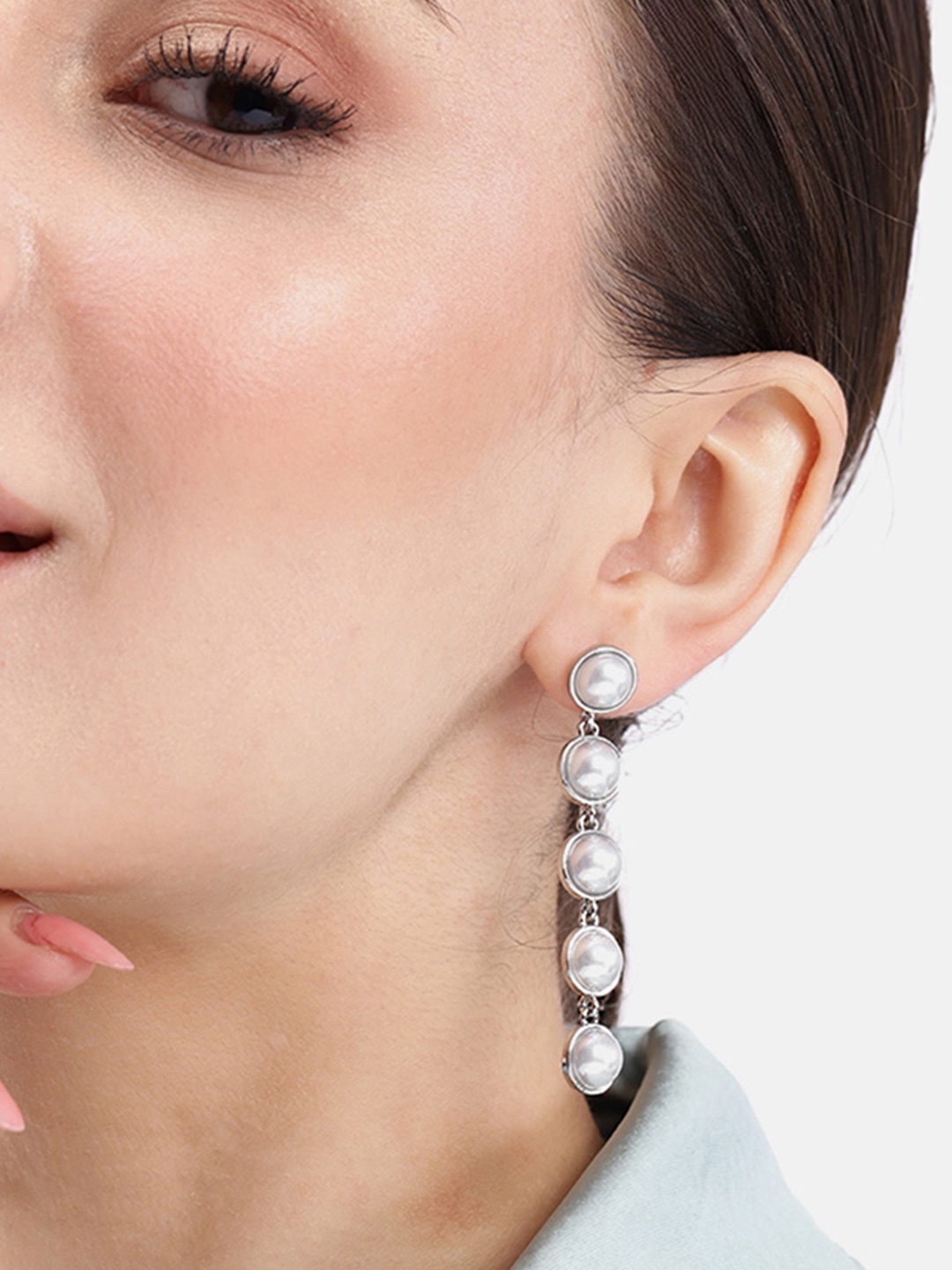 

DressBerry Circular Drop Earrings, Silver