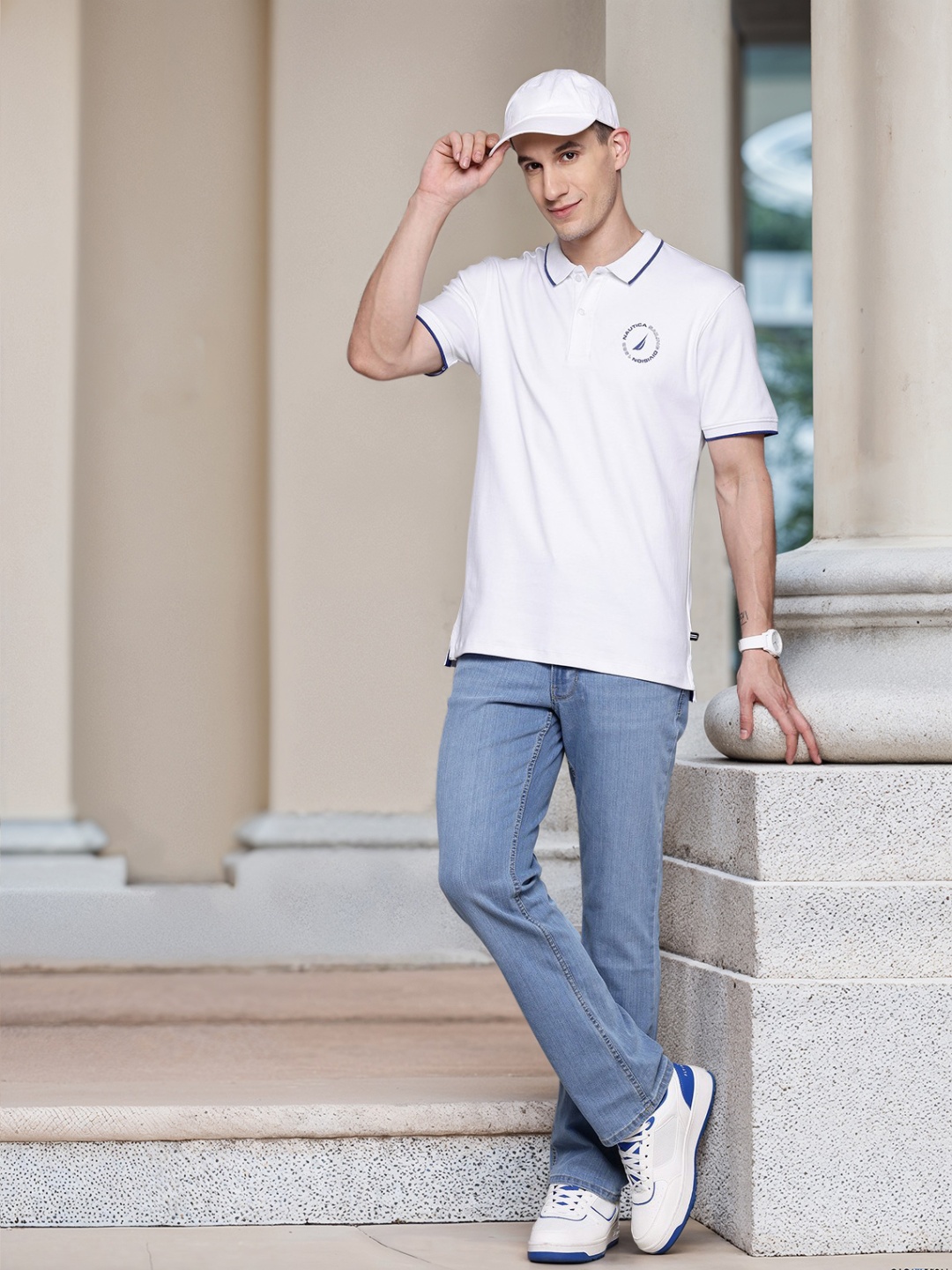 

Nautica Polo Collar Pure Cotton T-shirt, White