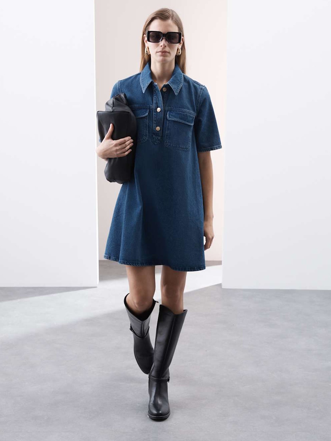 

Marks & Spencer A-Line Midi Dress, Blue