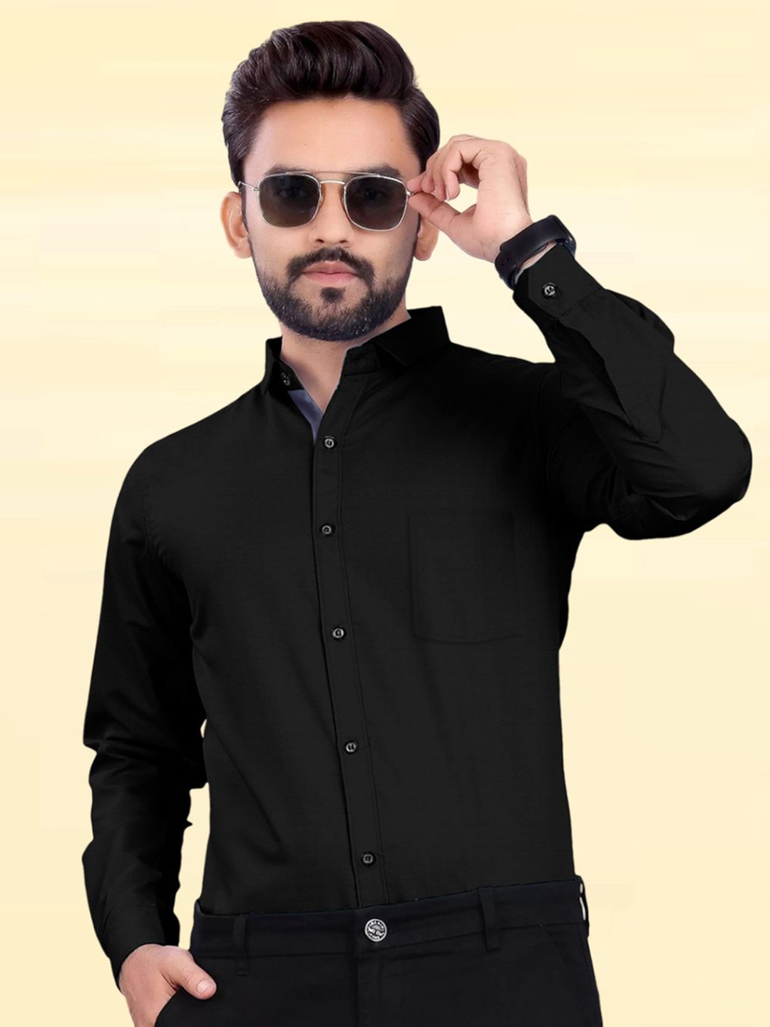 

Moda Rapido Men Standard Opaque Formal Shirt, Black