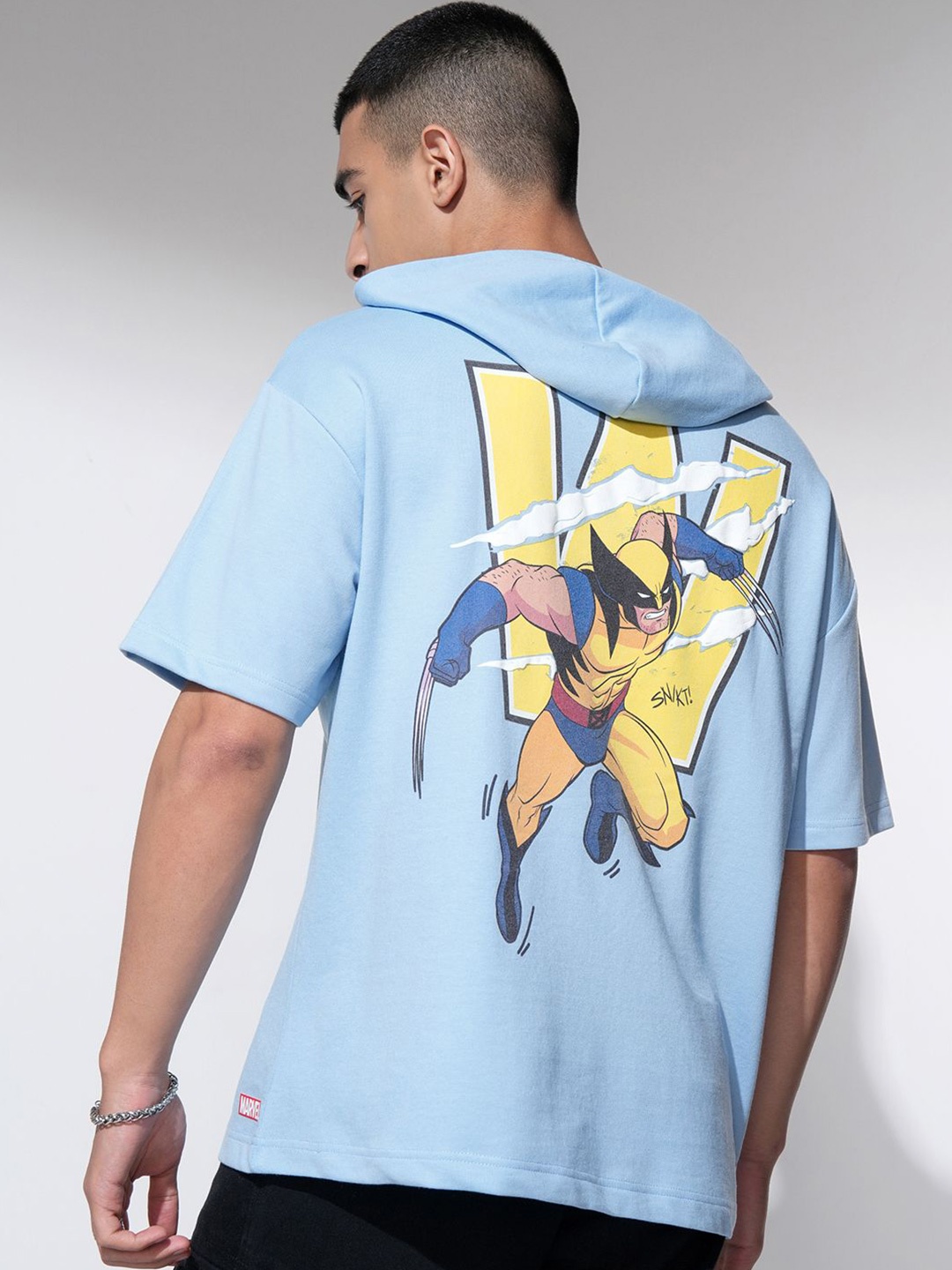 

HIGHLANDER Men Printed Hooded Sweatshirt, Blue