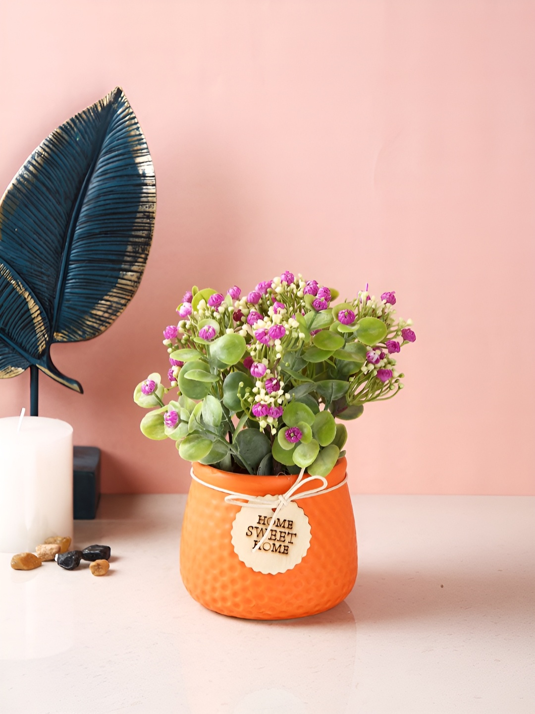 

TAYHAA Red 1 Pieces Violet Artificial Plant With Pot