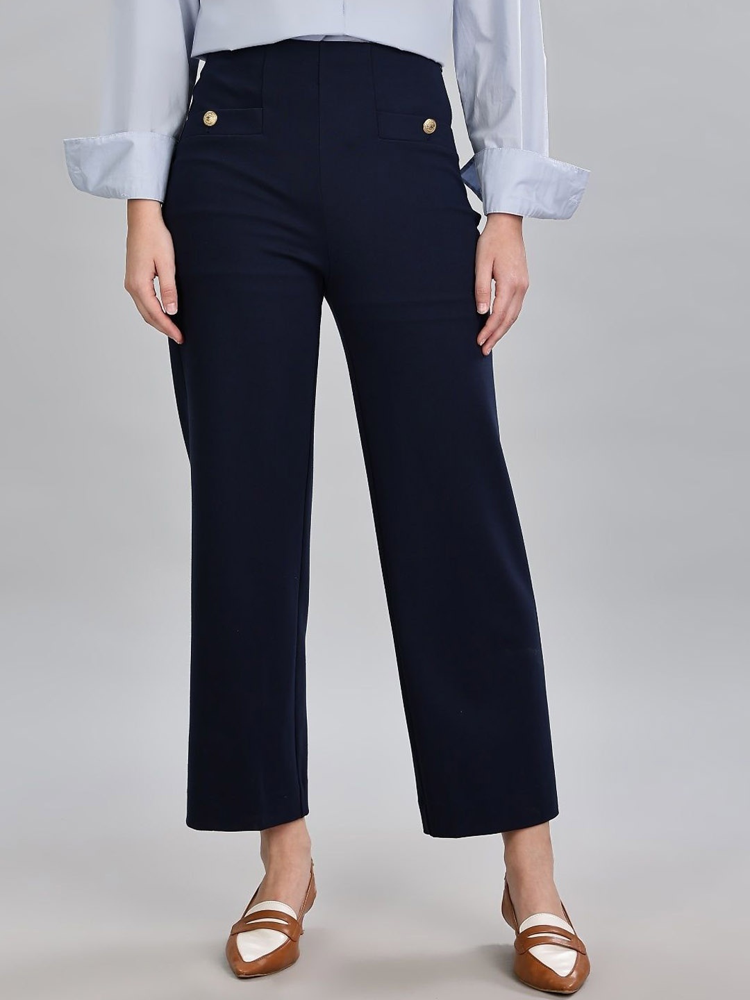 

Tommy Hilfiger Women Straight Fit Trousers, Navy blue