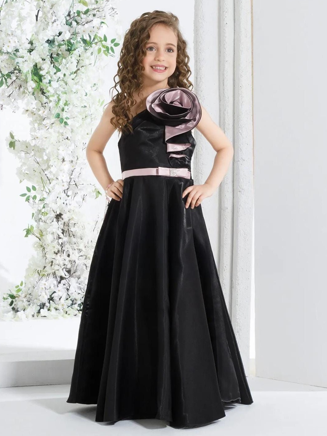

BAESD Satin Maxi Dress, Black