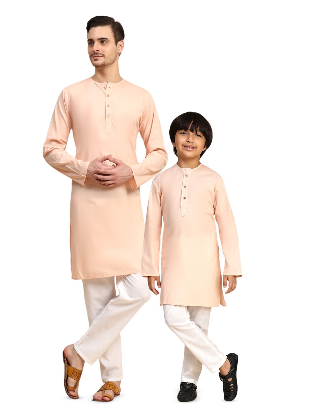 

SKAVIJ Men Thread Work Kurta, Pink