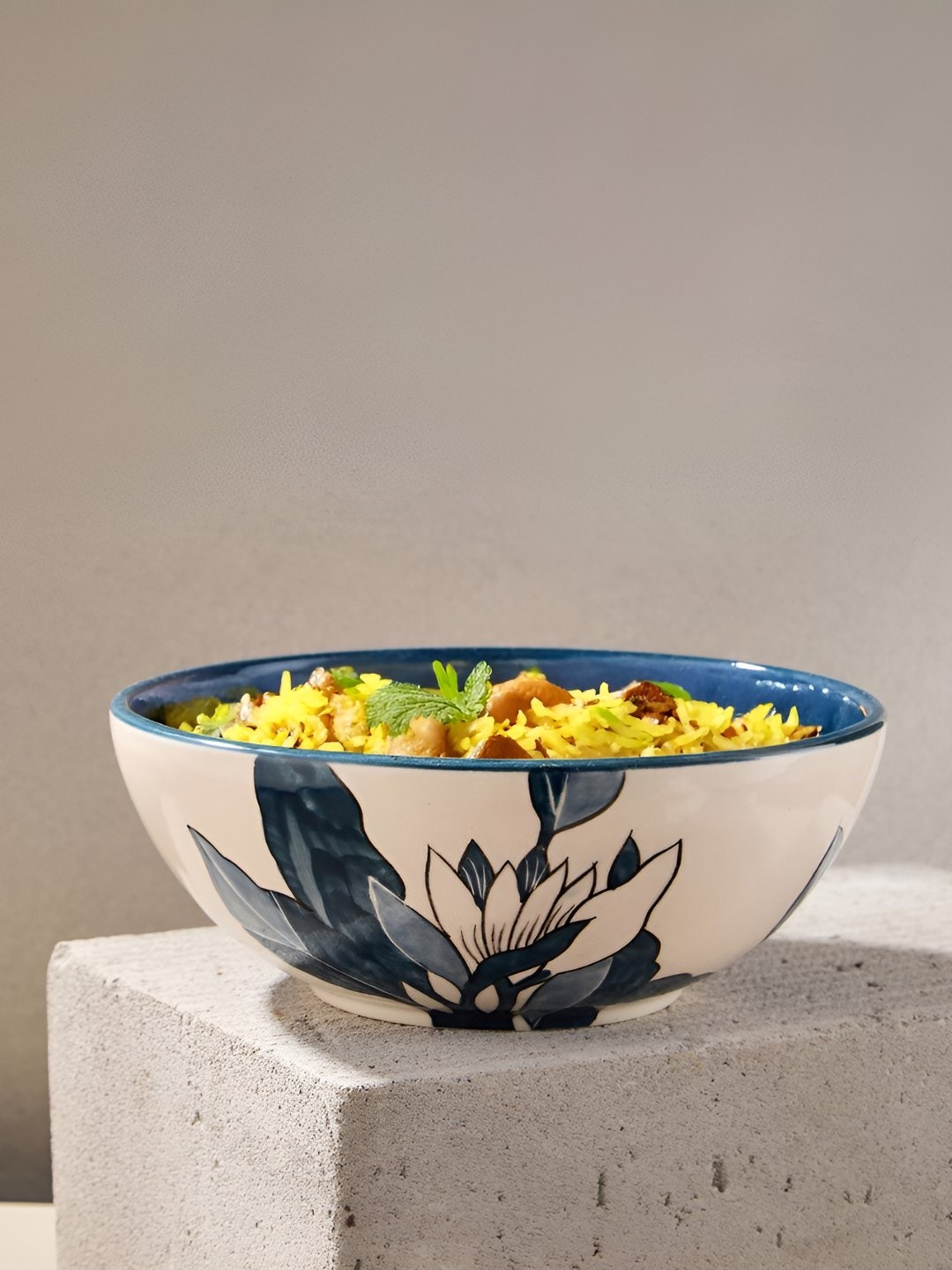 

Fabindia White 2025 1 Pieces Ceramic Dishwasher Safe Serving Bowl