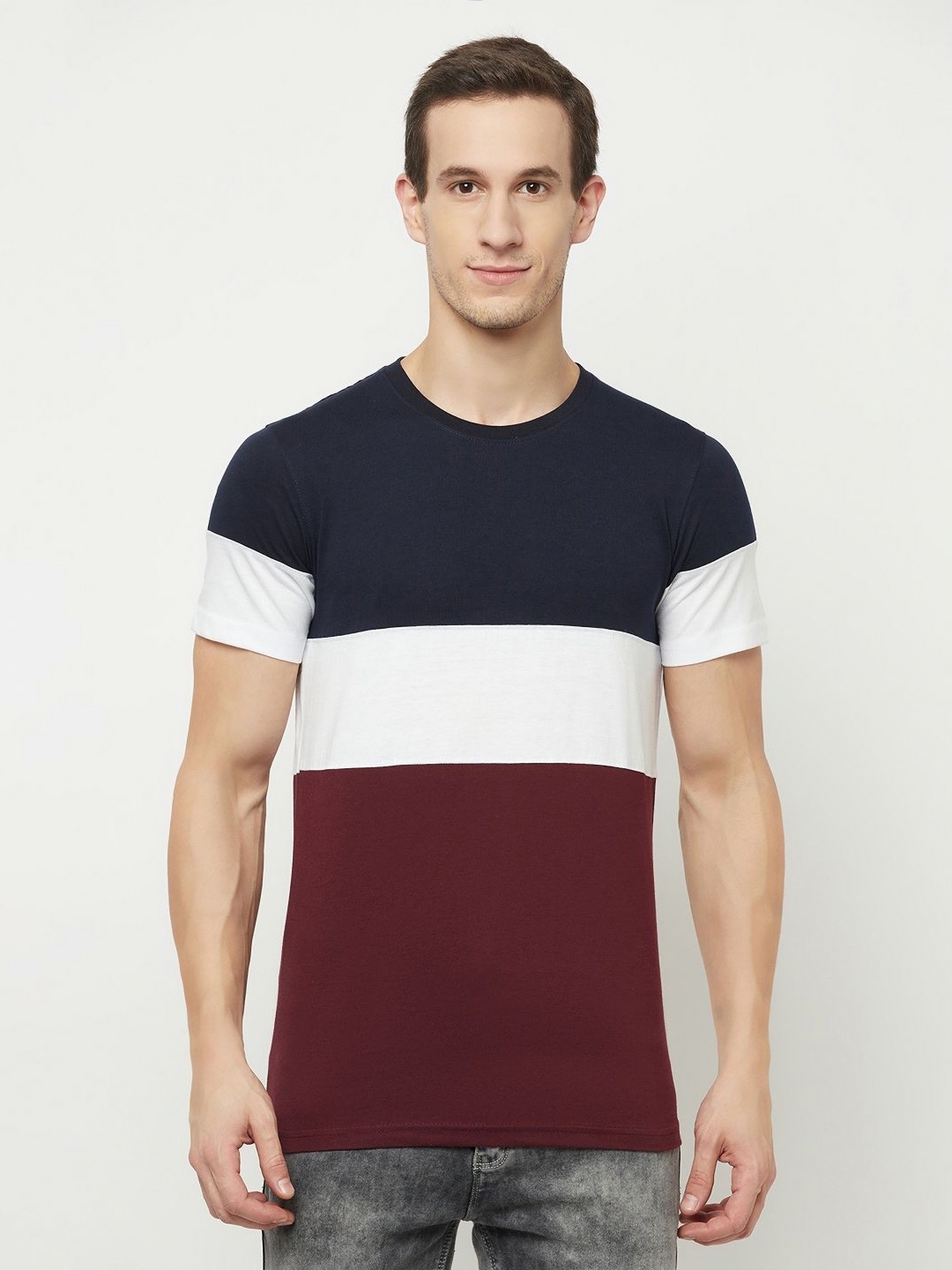

TAZO Men Colourblocked Extended Sleeves Pockets T-shirt, Multi