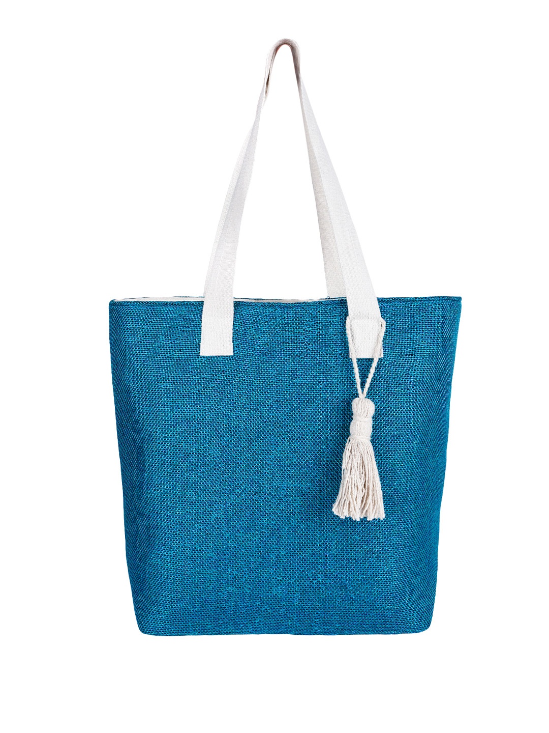 

PCL FASHION Animal Colourblocked Shopper Tote Bag with Tasselled, Blue