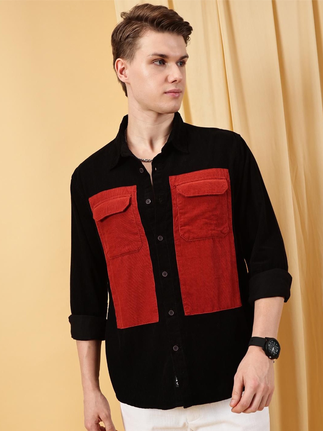 

VALEN CLUB Men Opaque Casual Shirt, Black