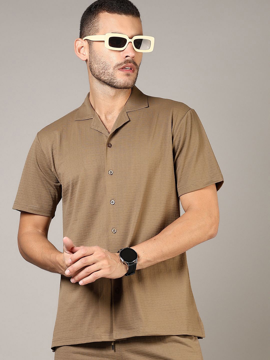 

V-Mart Men Opaque Casual Shirt, Brown