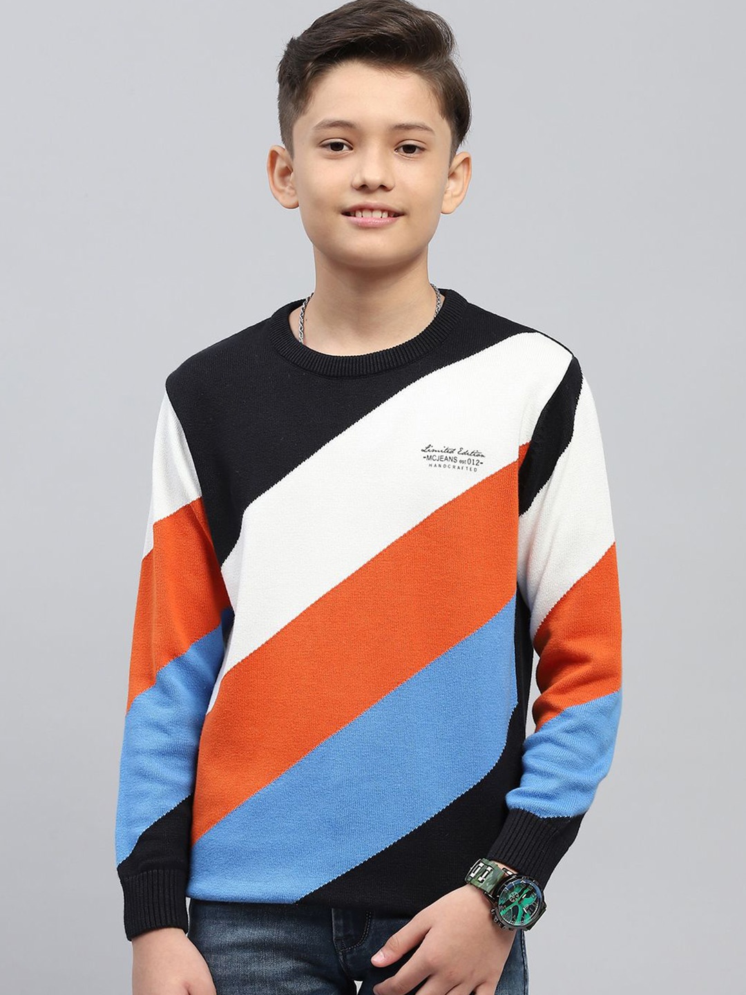 

Monte Carlo Boys Striped Pullover, Navy blue