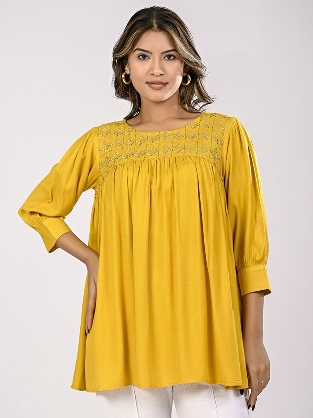 

INAAYA JAIPUR Top, Mustard