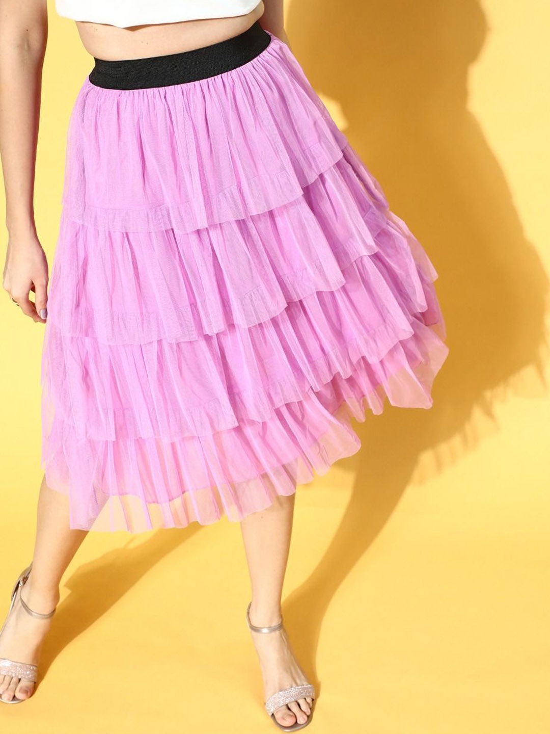 

Moda Rapido Layered Frill Midi Skirt, Lavender