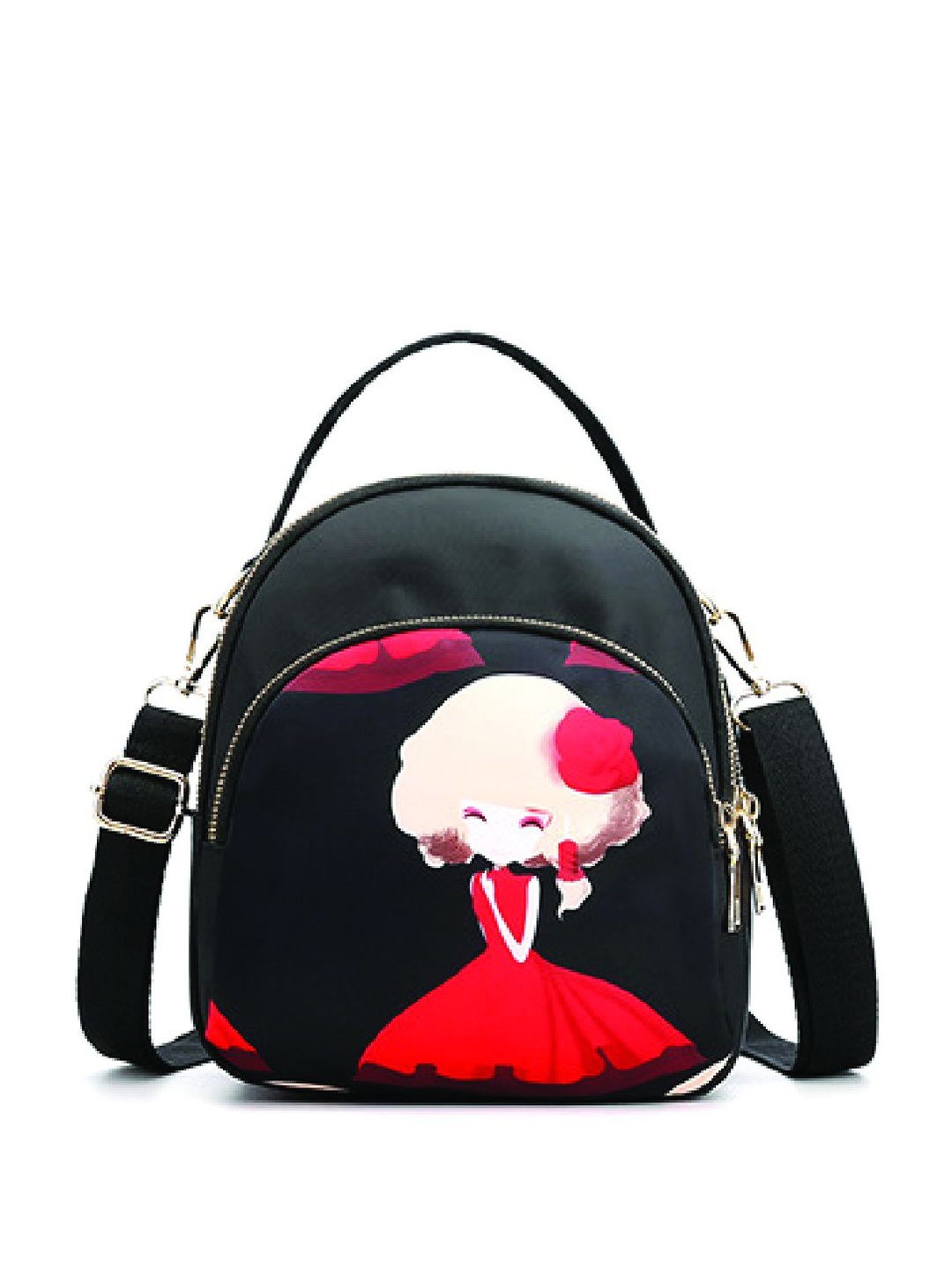 

SYGA Women Graphic Backpack, Black