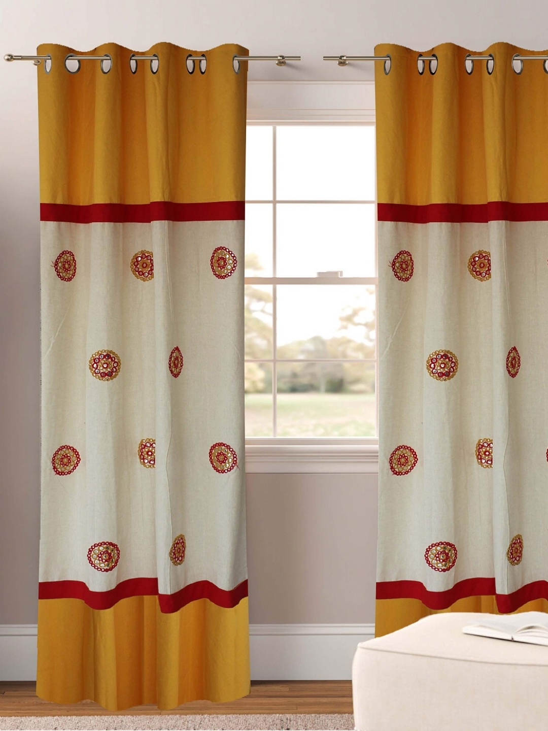 

Dekor World Multicoloured Set of 2 Door Curtain, Multi