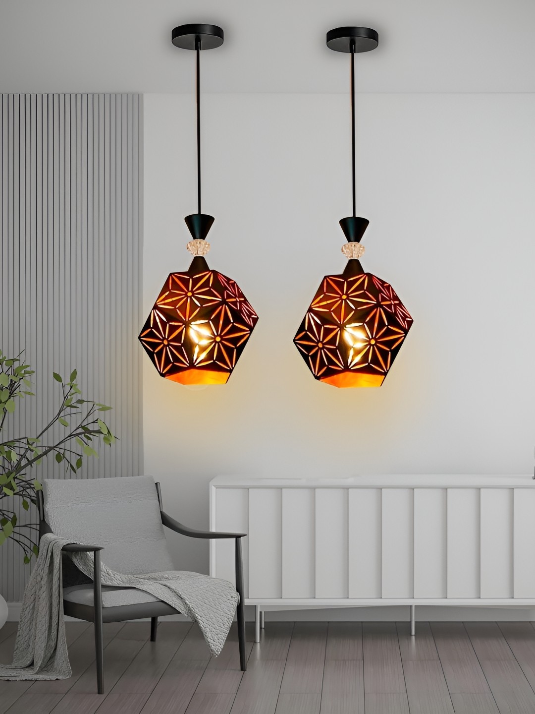 

GAUVIK Black & Brown Printed Ceiling Lamp