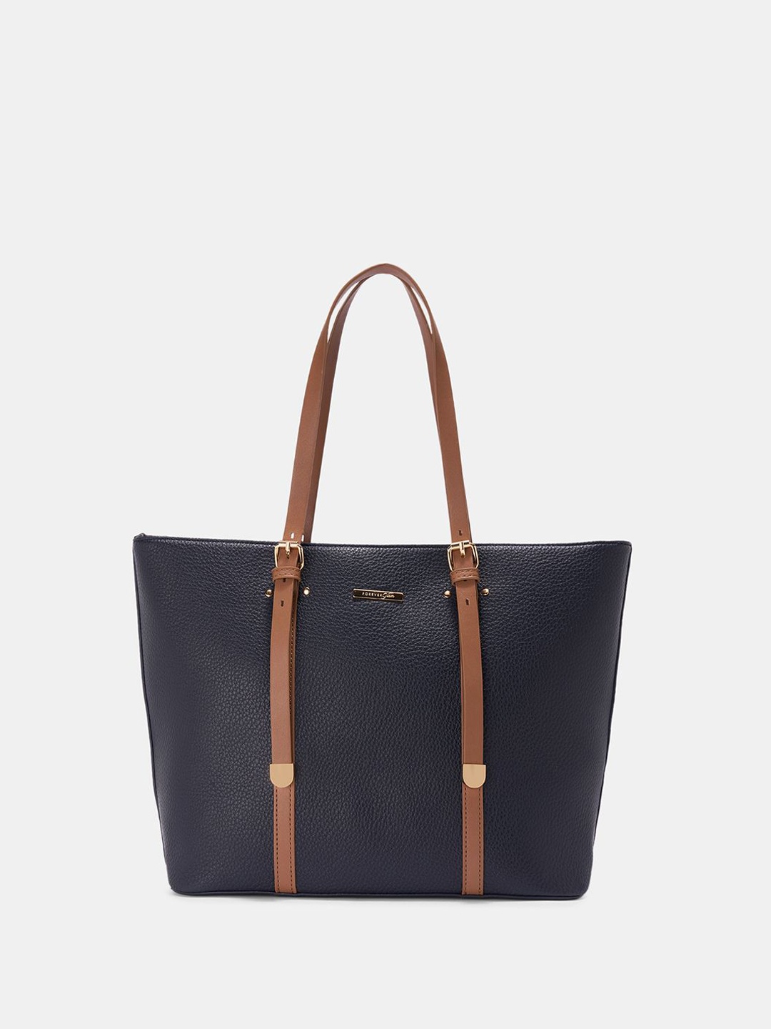 

Forever Glam by Pantaloons PU Oversized Bucket Tote Bag, Navy blue