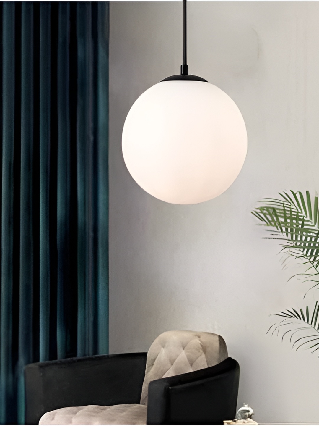 

GAUVIK White Glass Ceiling Lamp