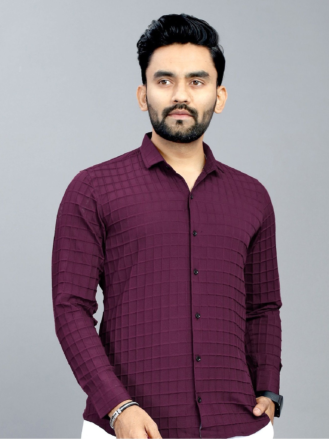 

STI Men Classic Opaque Casual Shirt, Blue