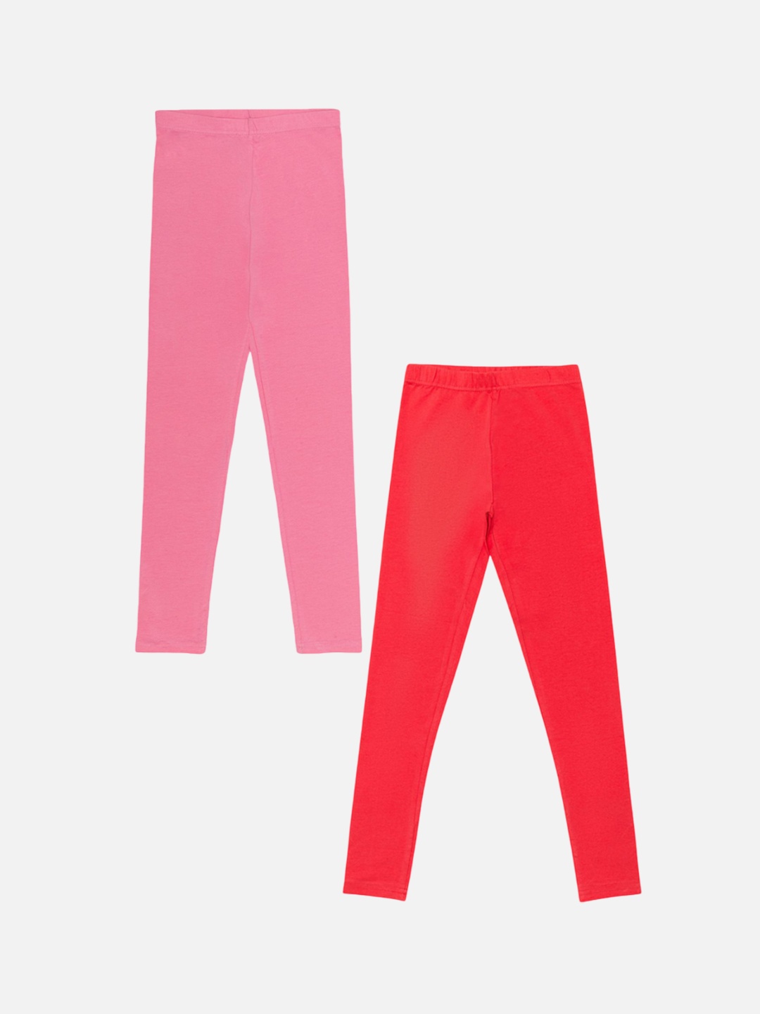 

Bodycare Girls Pack Of 2 Cotton Slim-Fit Ankle-Length Leggings, Pink