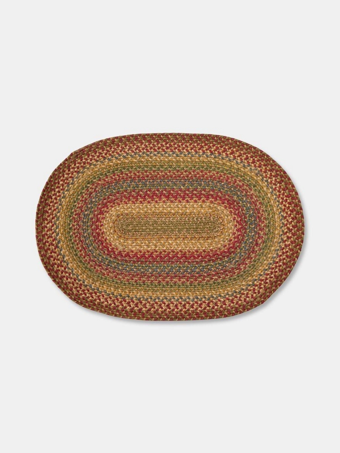 

Fabindia Red & Green Braided Jute Oval Doormats