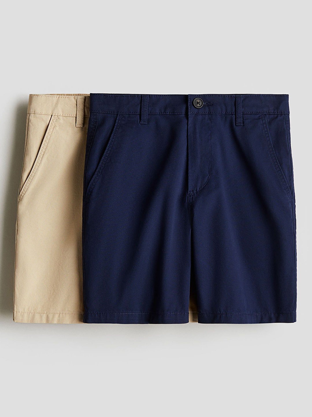 

H&M 2-Pack Cotton Chino Shorts, Blue