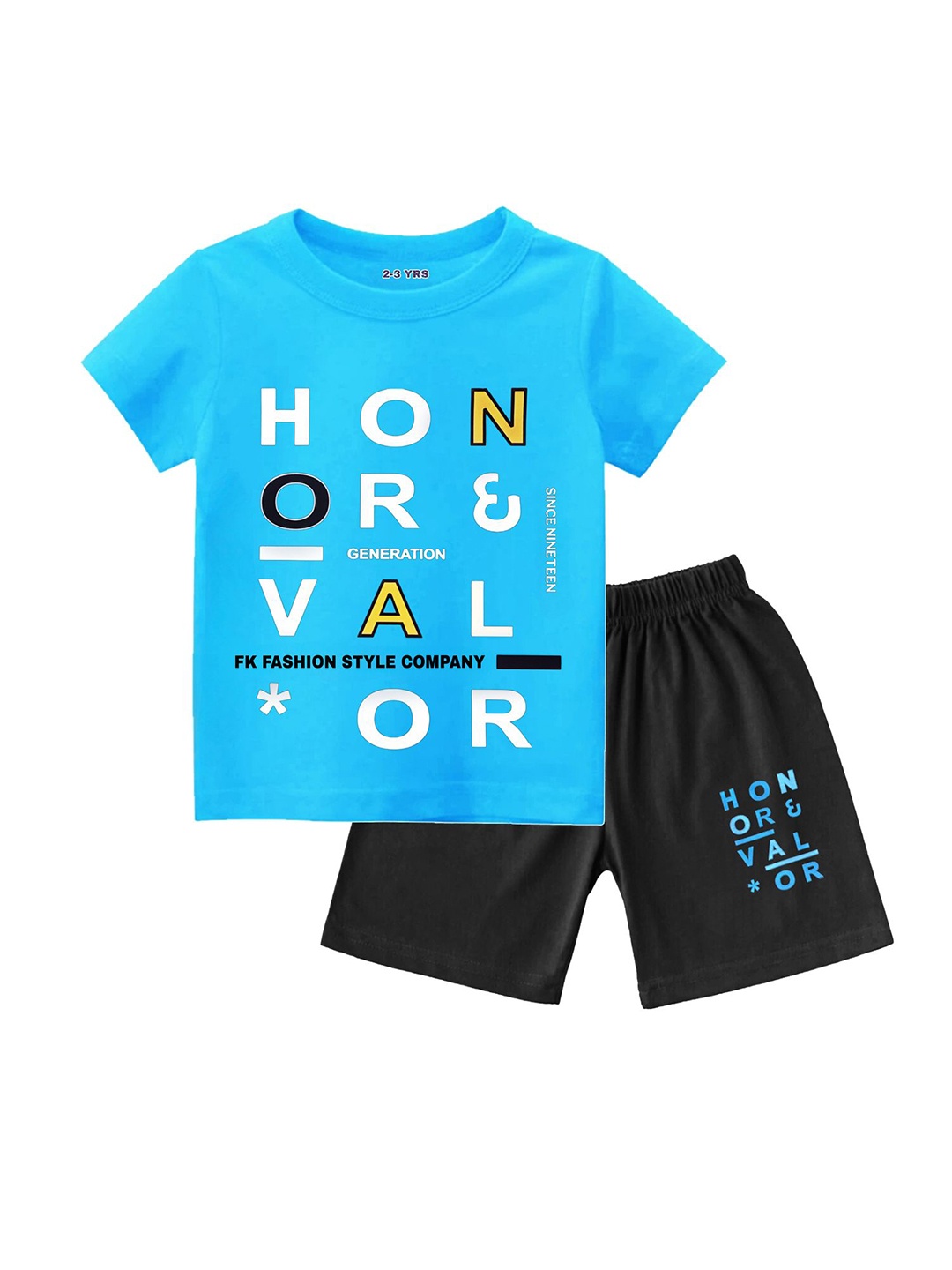 

BAESD Boys Printed T-shirt with Shorts, Blue