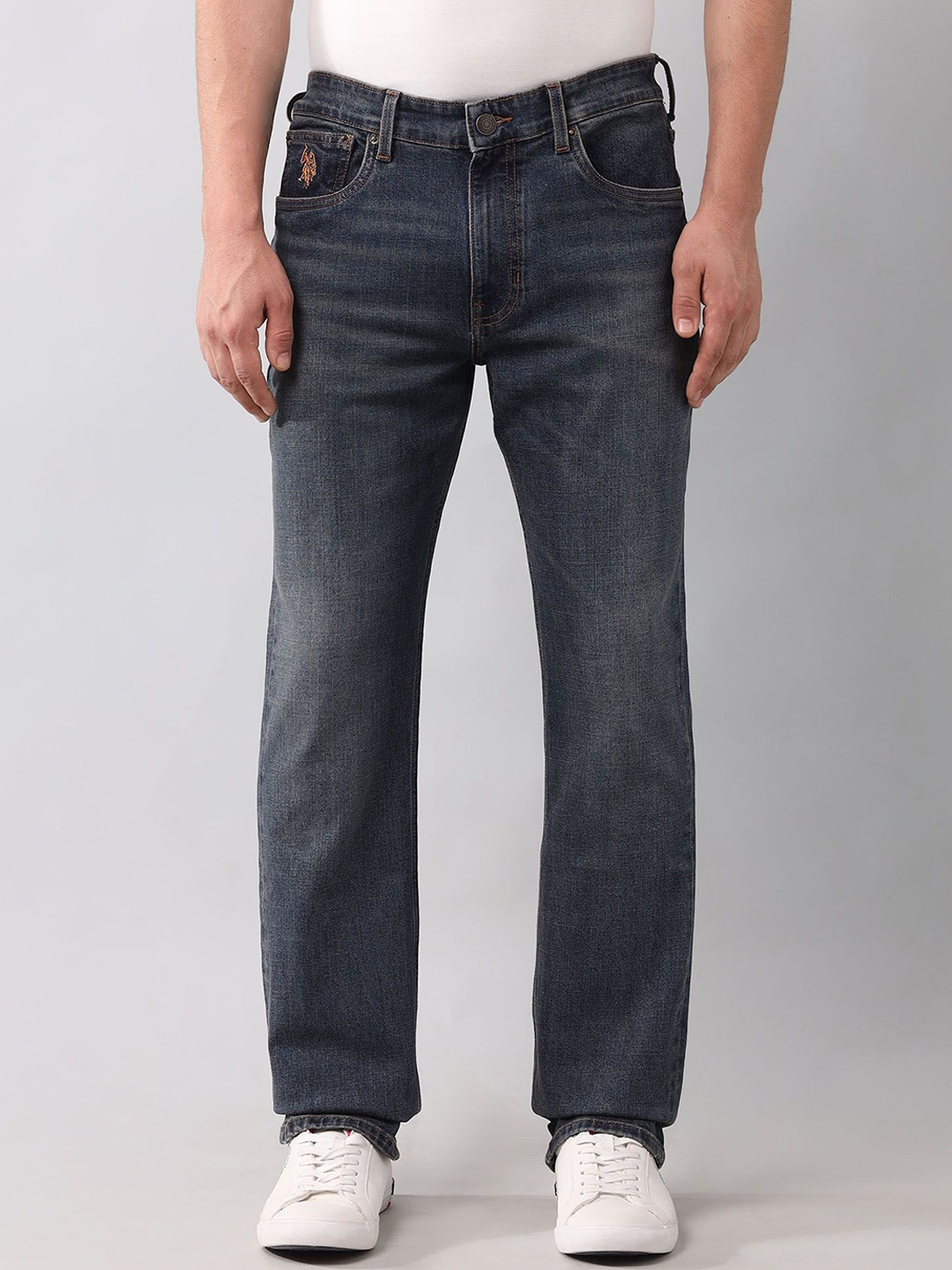 

U.S. Polo Assn. Denim Co. Men Slim Fit Light Fade Stretchable Jeans, Blue