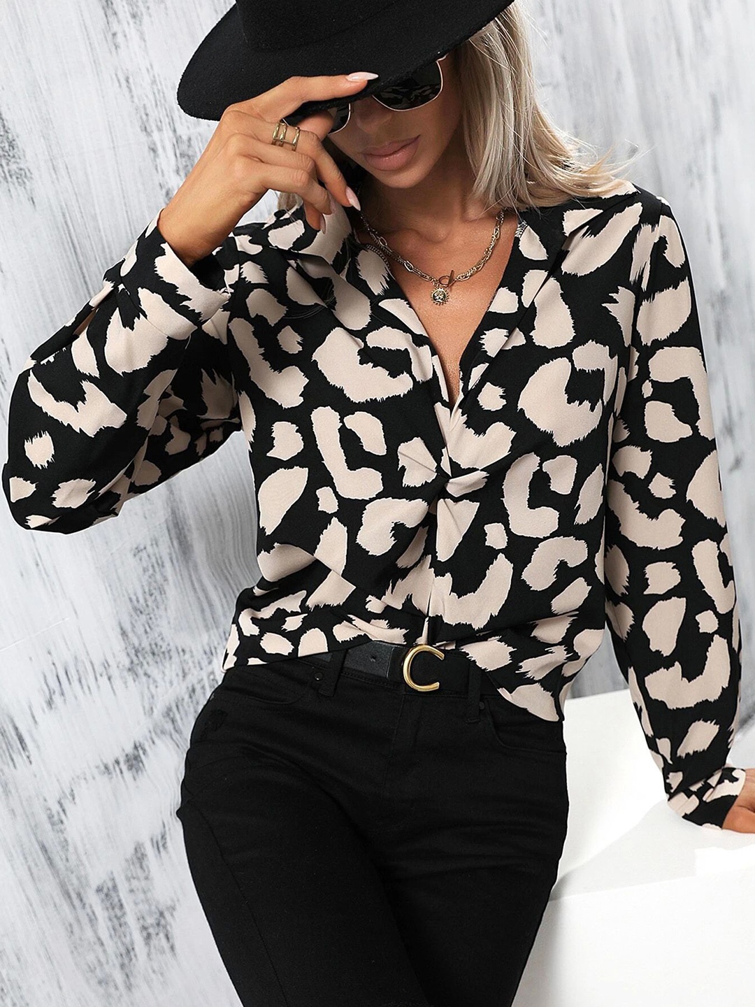 

Stylecast X Slyck Print Top, Black